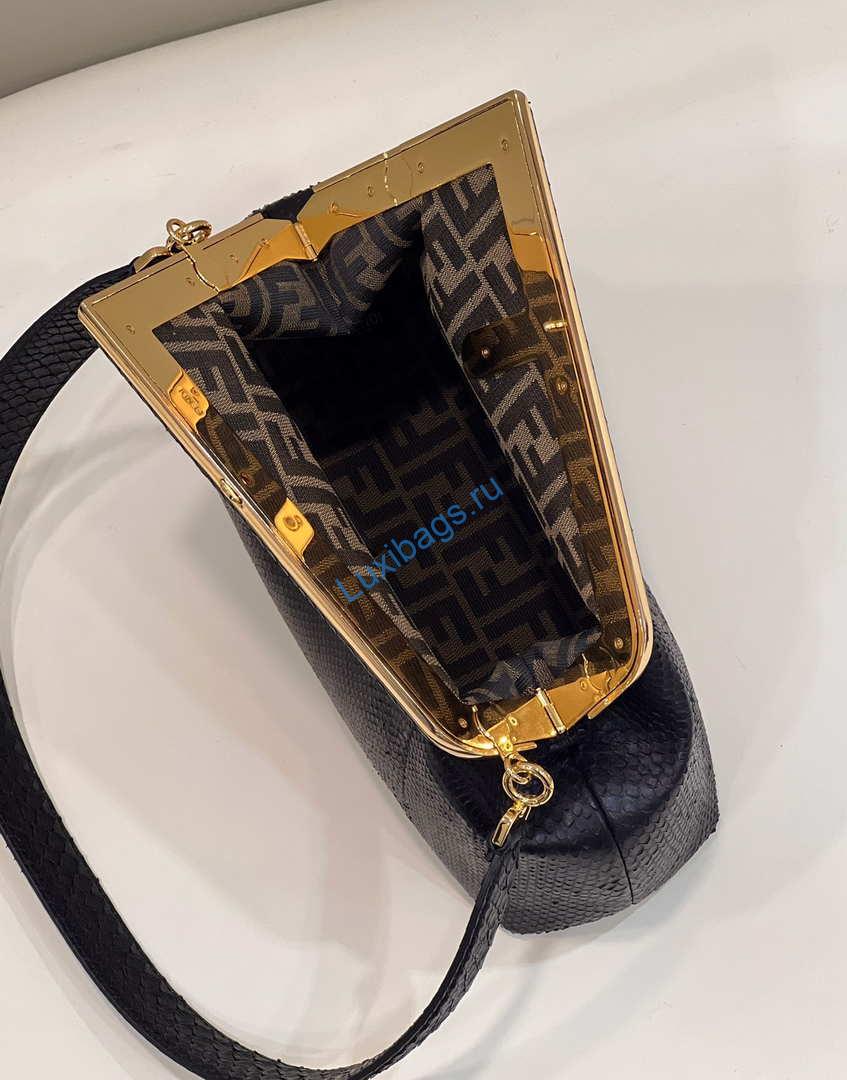 Fendi 8BP127 FENDI FIRST Medium Black Python leather bag | wsxc1656108560999 8