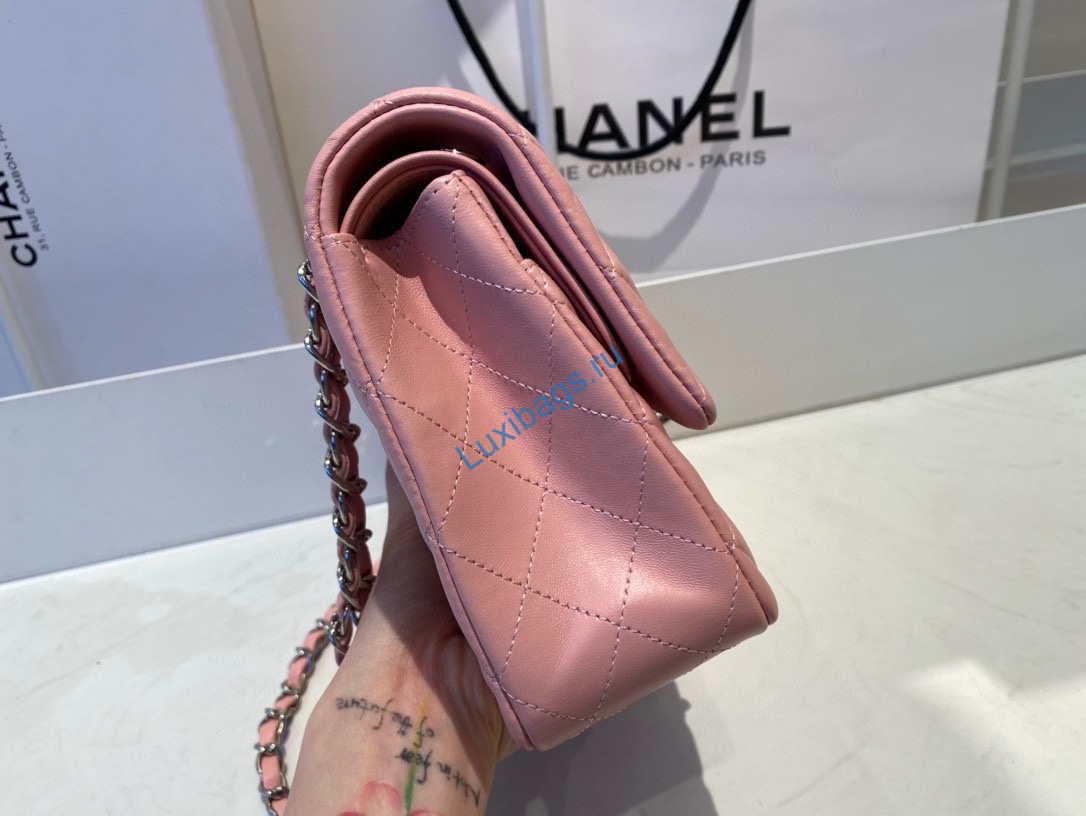 chanel a01112 flap handbag classic bag lambskin pink silver 4 Chanel A01112 Flap Handbag Classic Bag Lambskin Pink Silver | chanel a01112 flap handbag classic bag lambskin light 032