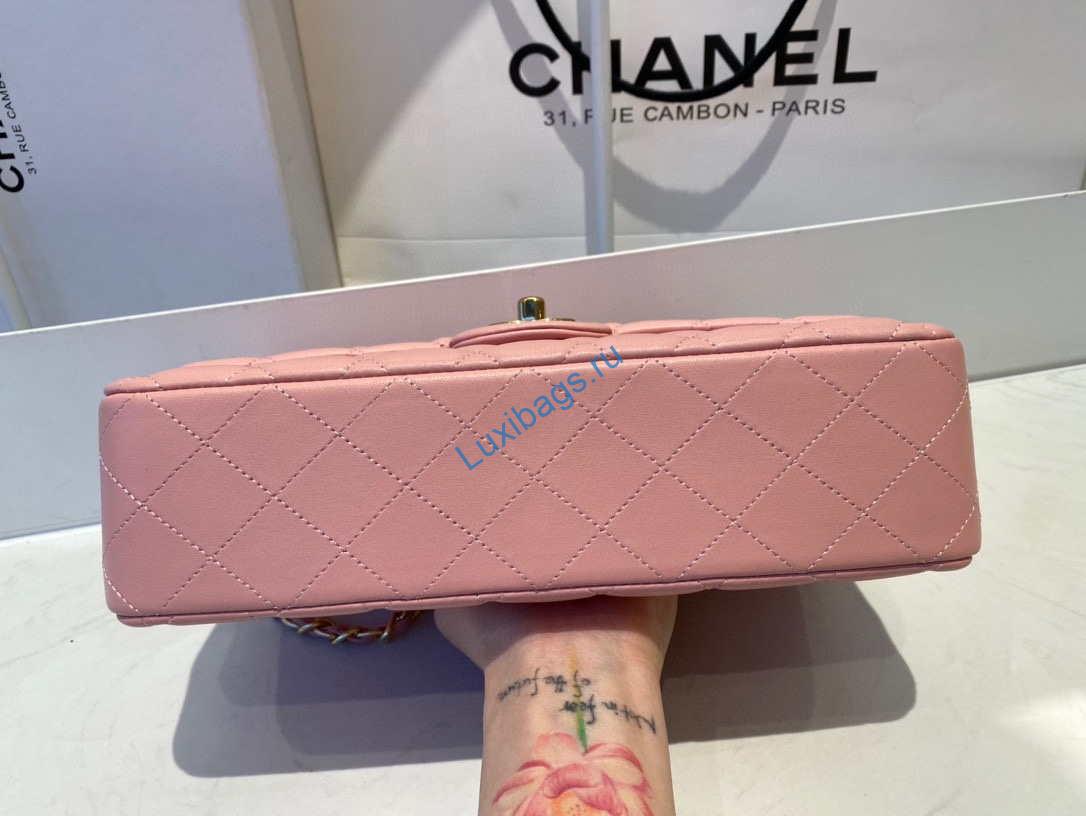 chanel a01112 flap handbag classic bag lambskin pink gold 5 Chanel A01112 Flap Handbag Classic Bag Lambskin Pink Gold | chanel a01112 flap handbag classic bag lambskin light 042