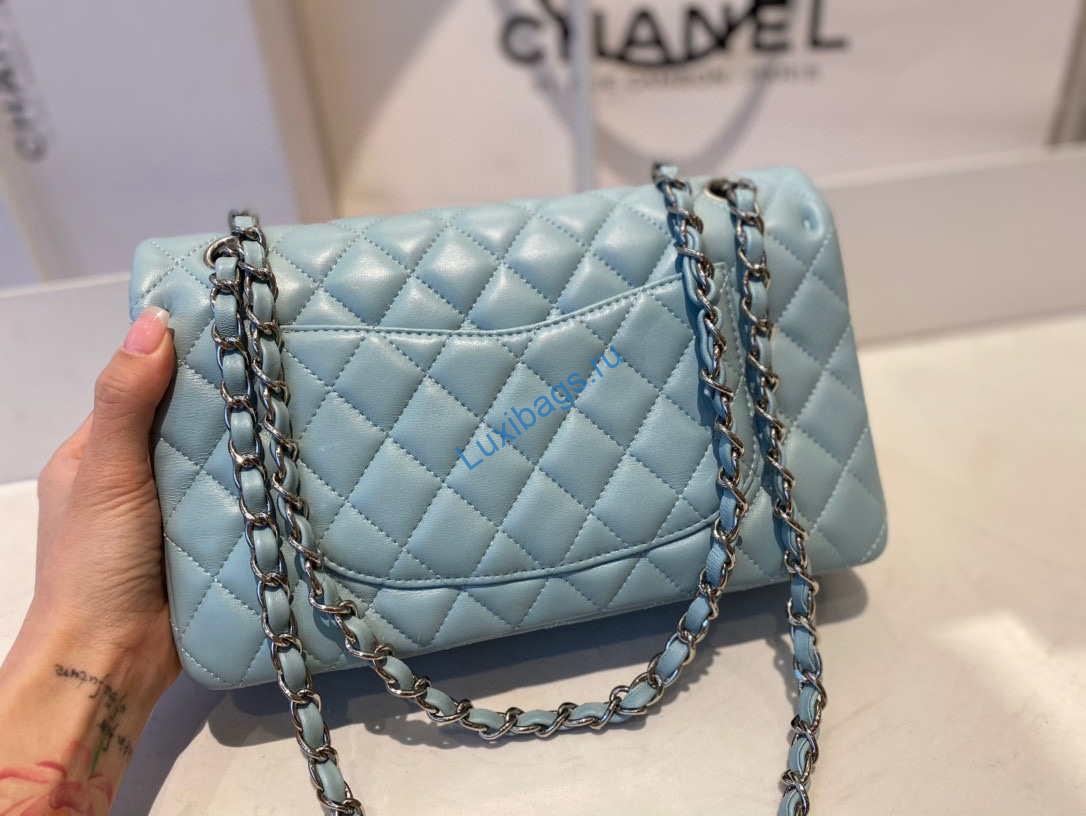 chanel a01112 flap handbag classic bag lambskin light blue silver 3 Chanel A01112 Flap Handbag Classic Bag Lambskin Light Blue Silver | chanel a01112 flap handbag classic bag lambskin light 049