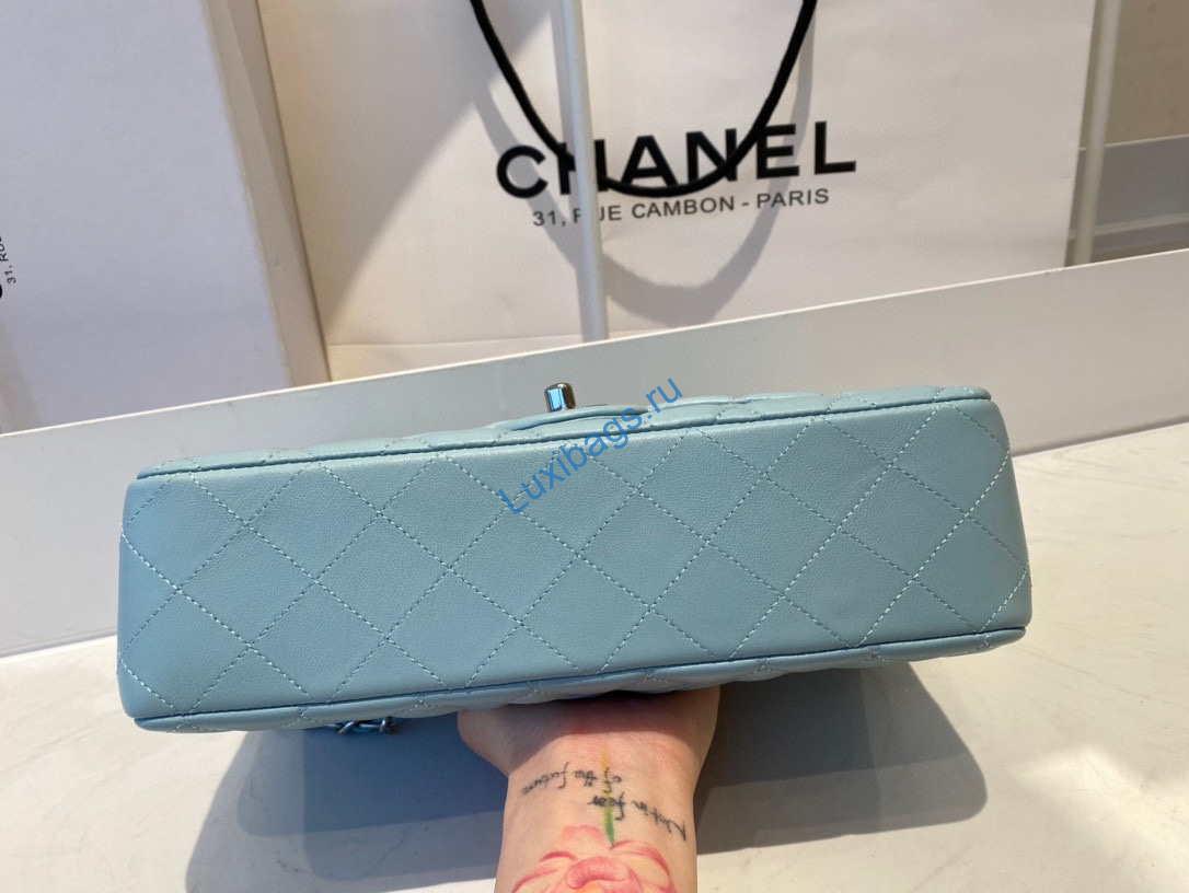 chanel a01112 flap handbag classic bag lambskin light blue silver 5 Chanel A01112 Flap Handbag Classic Bag Lambskin Light Blue Silver | chanel a01112 flap handbag classic bag lambskin light 051