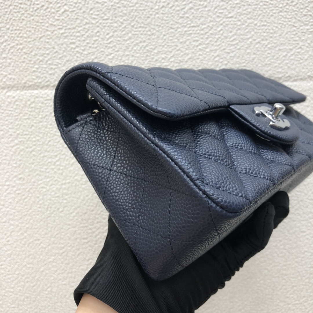 Chanel A69900 Mini Flap Bag Grained Calfskin Navy Blue Silver | chanel a69900 mini flap bag grained calfskin navy blue 012