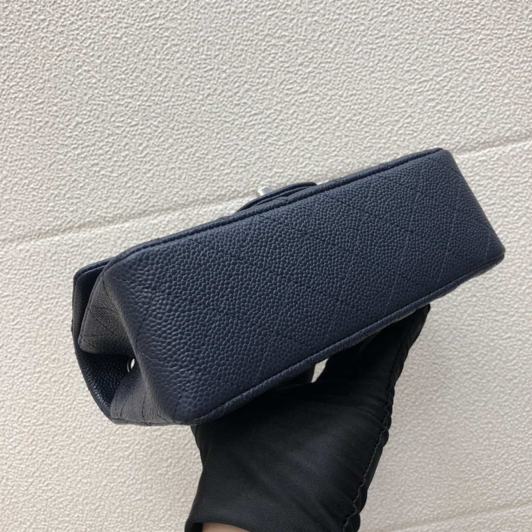 Chanel A69900 Mini Flap Bag Grained Calfskin Navy Blue Silver | chanel a69900 mini flap bag grained calfskin navy blue 013