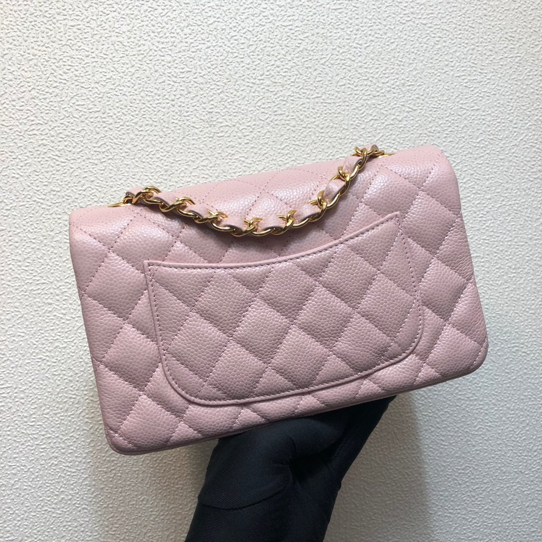 Chanel A69900 Mini Flap Bag Grained Calfskin Pink Gold | chanel a69900 mini flap bag grained calfskin pink 003
