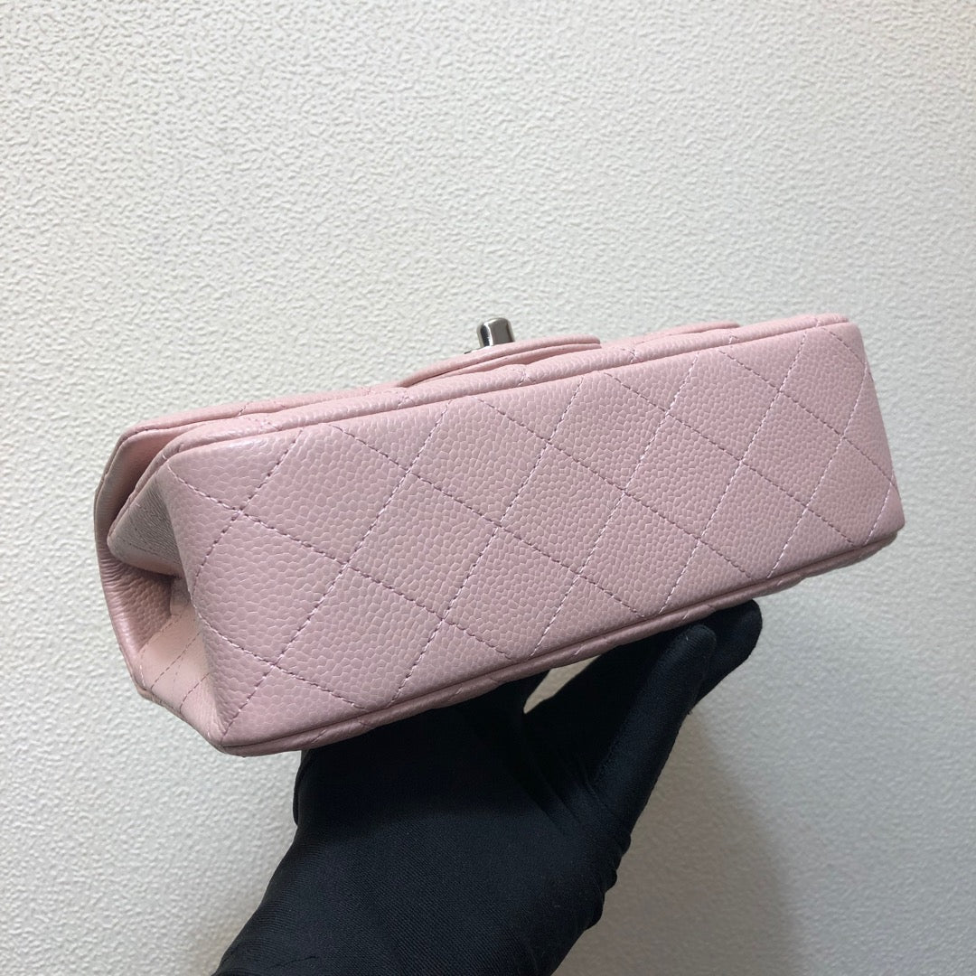 Chanel A69900 Mini Flap Bag Grained Calfskin Pink Silver | chanel a69900 mini flap bag grained calfskin pink 014
