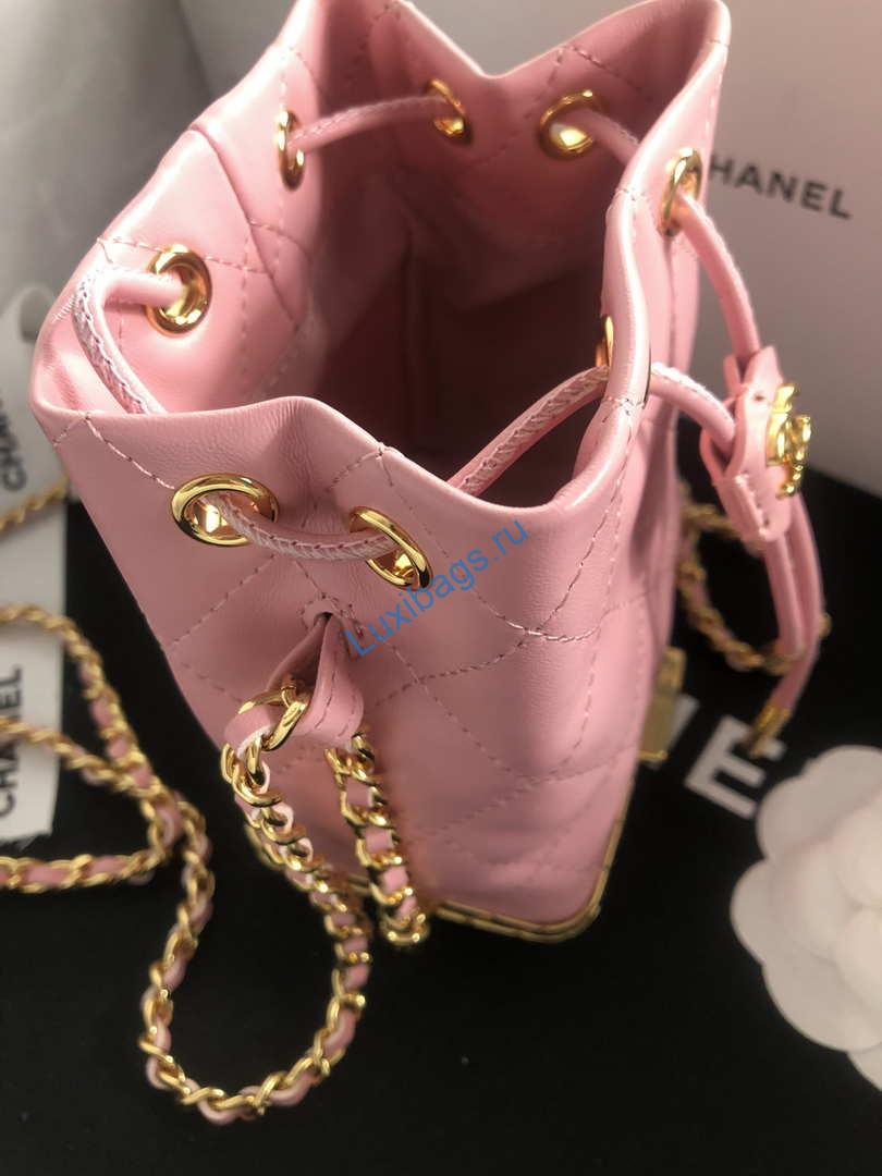 Chanel AP2750 Bucket Bag Shoulder Bag Lambskin Pink | chanel ap2750 bucket bag shoulder bag lambskin 004