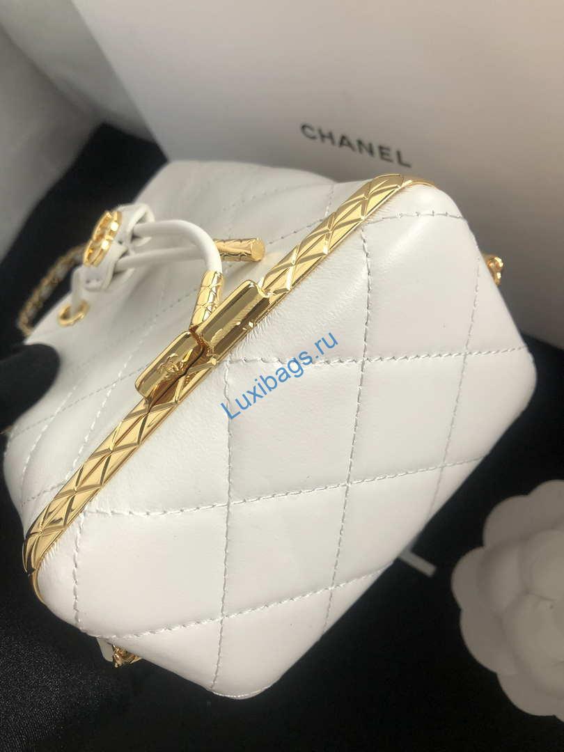 Chanel AP2750 Bucket Bag Shoulder Bag Lambskin White | chanel ap2750 bucket bag shoulder bag lambskin 017