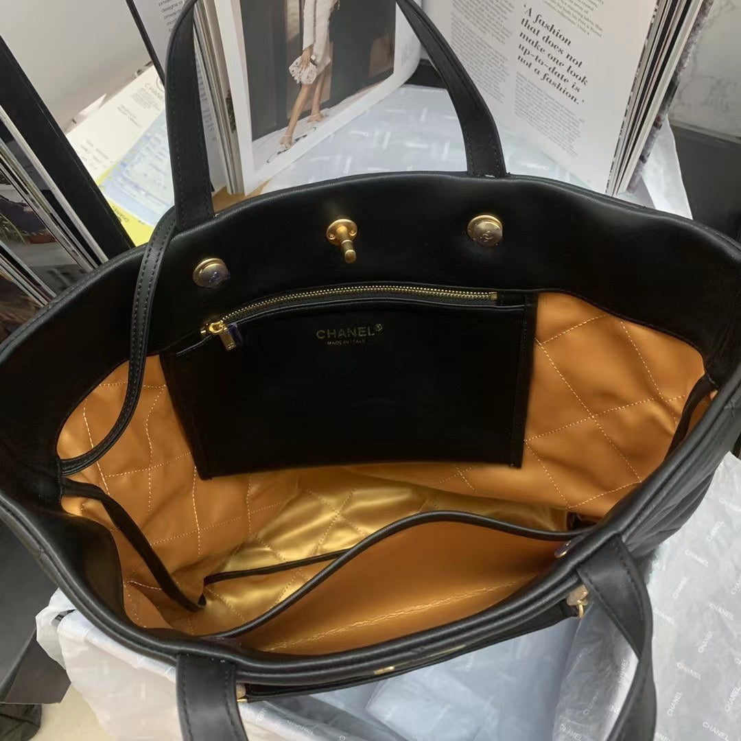 Chanel AS3128 Maxi Shopping Bag Calfskin In Black | chanel as3128 maxi shopping bag calfskin in black 7