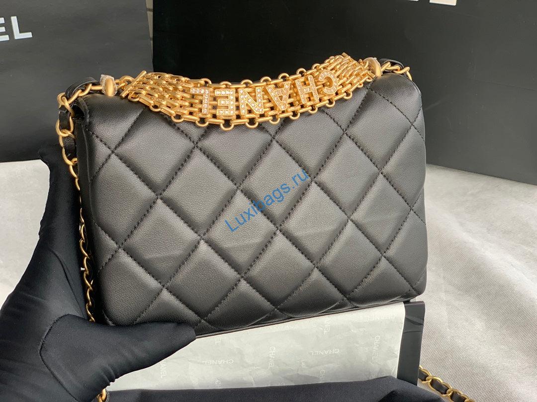 Chanel Small Flap Bag Lambskin AS3240 Black | chanel as3240 small flap bag lambskin black 4
