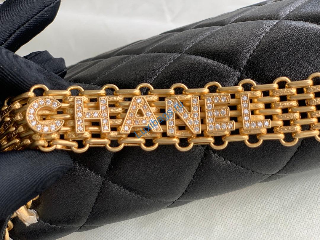 Chanel Small Flap Bag Lambskin AS3240 Black | chanel as3240 small flap bag lambskin black 6