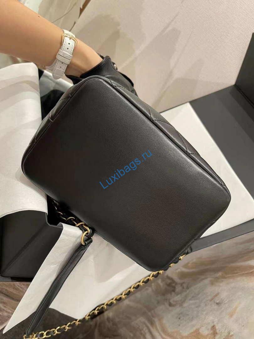 Chanel AS3242 Small Hobo Bag Lambskin Strass Gold-Tone Metal Black | chanel as3242 small hobo bag lambskin strass gold tone metal black 006
