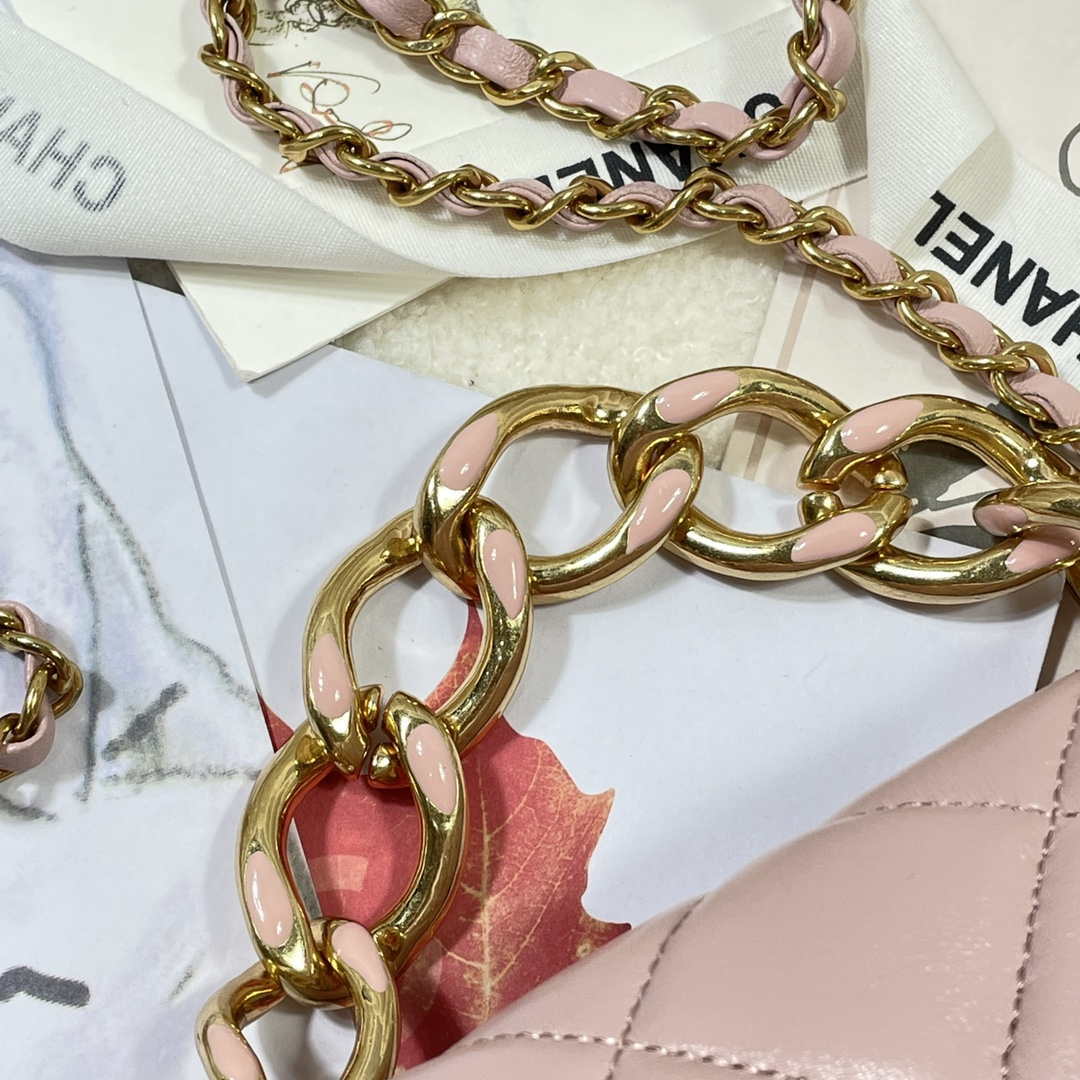 Chanel AS3365 Mini Flap Bag 17cm Lambskin Pink | chanel as3365 mini flap bag 17cm lambskin pink 006