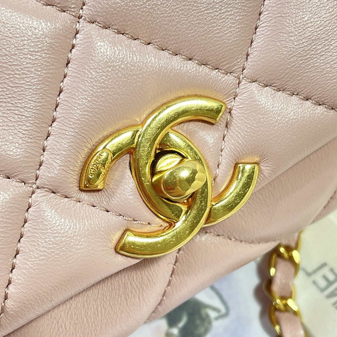 Chanel AS3365 Mini Flap Bag 17cm Lambskin Pink | chanel as3365 mini flap bag 17cm lambskin pink 007