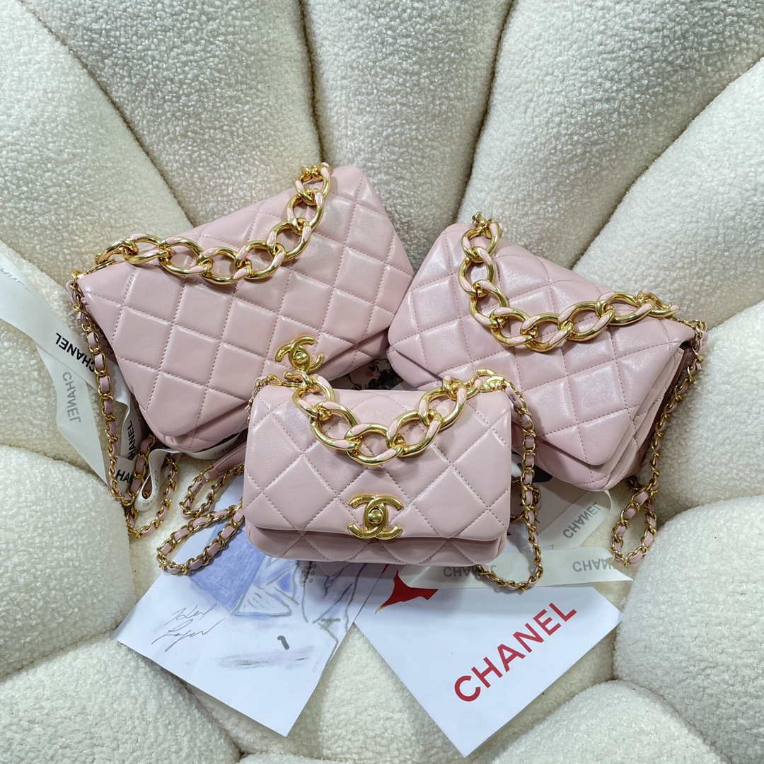 Chanel AS3365 Mini Flap Bag 17cm Lambskin Pink | chanel as3365 mini flap bag 17cm lambskin pink 010