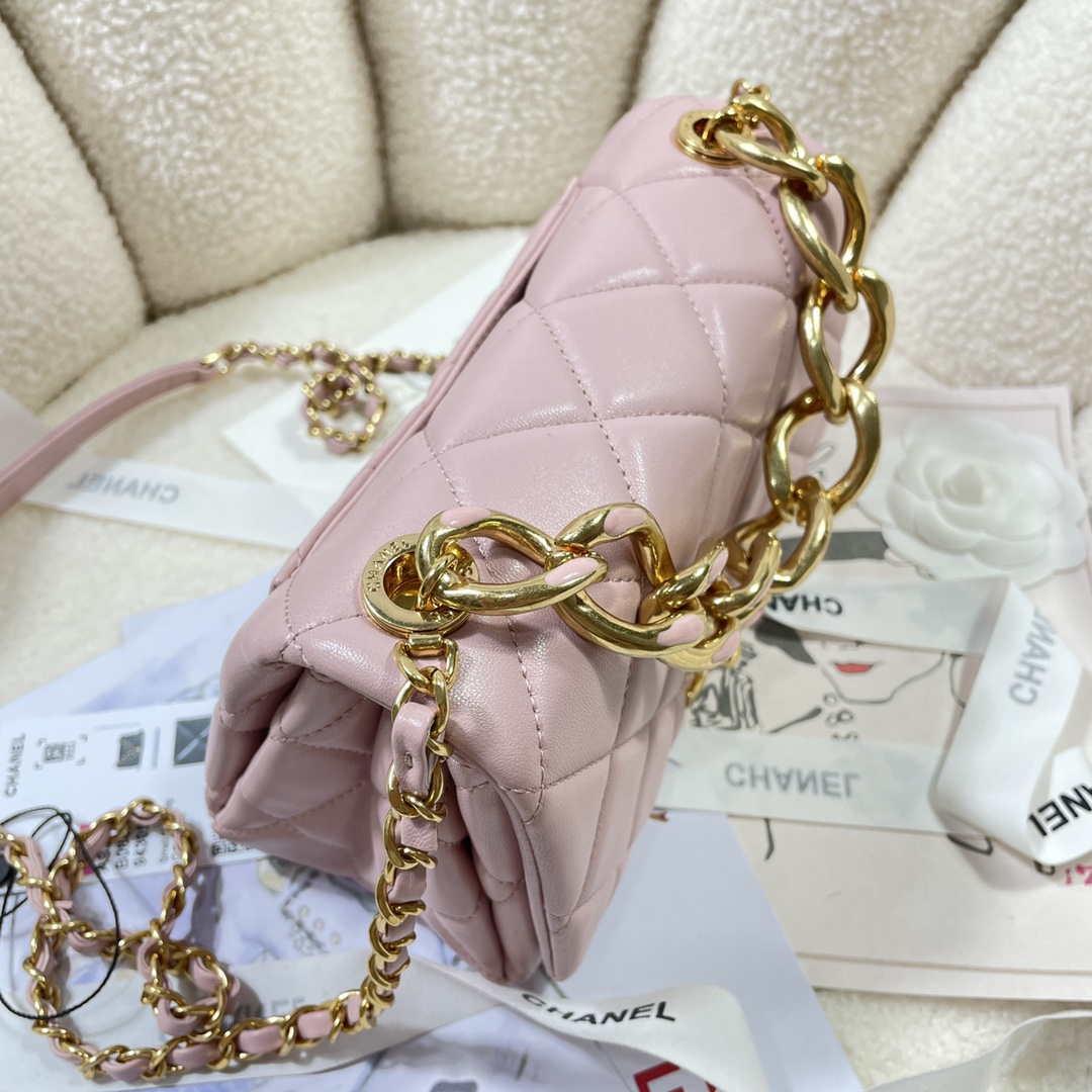 Chanel AS3366 Flap Bag 20cm Lambskin Pink | chanel as3366 mini flap bag 20cm lambskin 049