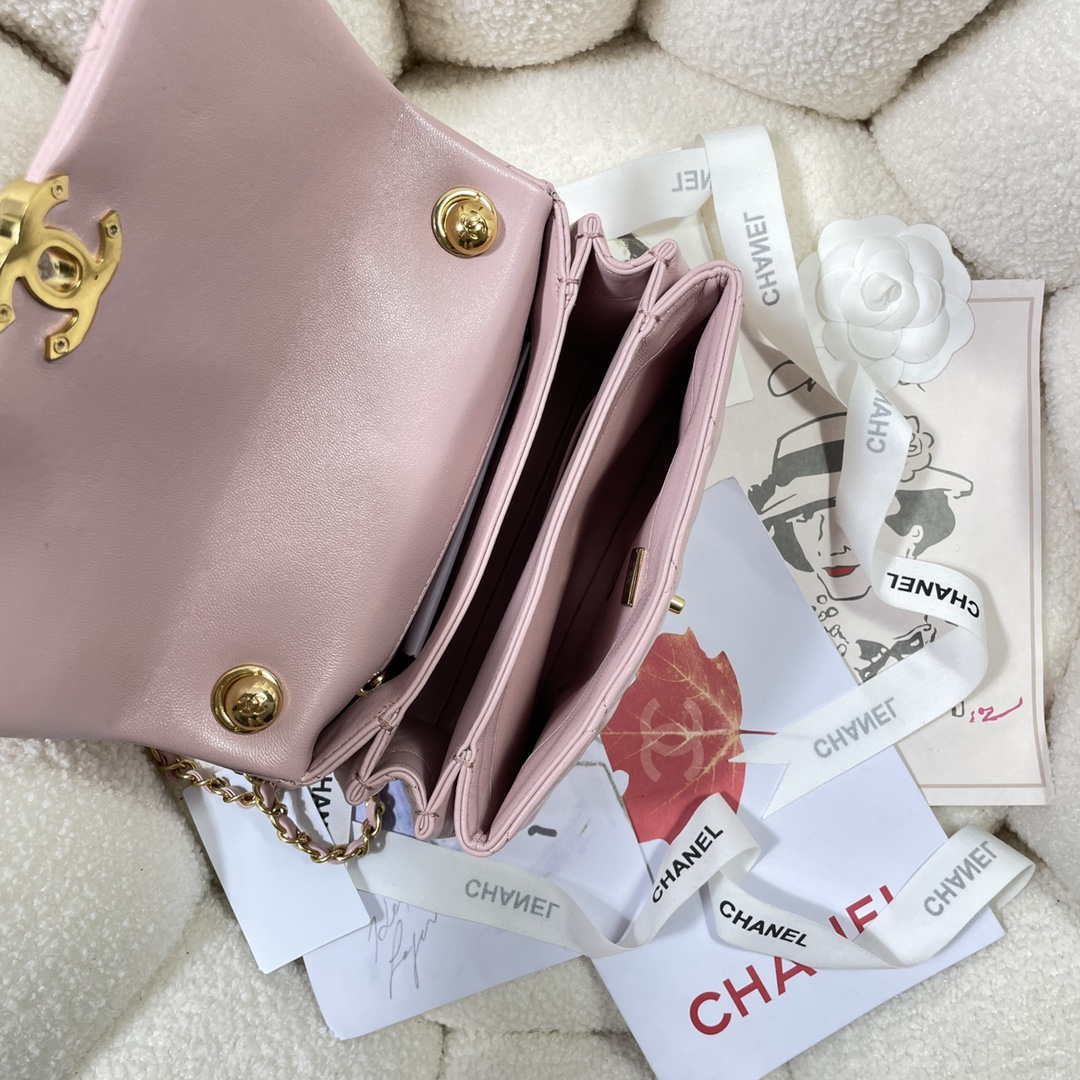 Chanel AS3366 Flap Bag 20cm Lambskin Pink | chanel as3366 mini flap bag 20cm lambskin 053