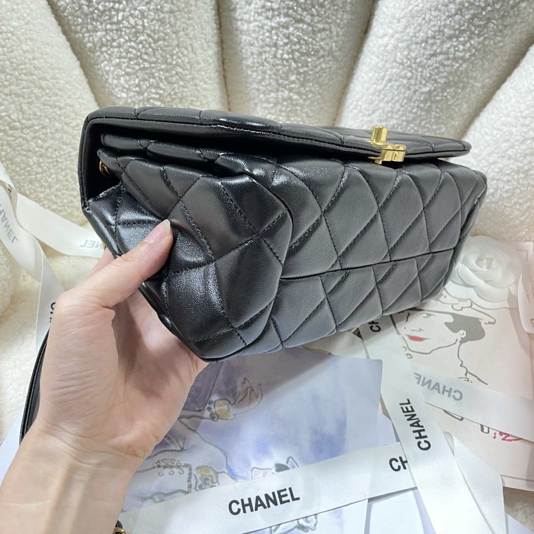 Chanel AS3367 Large Flap Bag 23cm Lambskin Black | chanel as3367 large flap bag 23cm lambskin 039