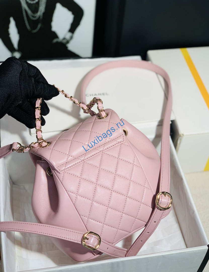 Chanel Backpack Duma Pink Lambskin CC AS2908 Gold | chanel backpack duma pink lambskin cc as2908 gold 002