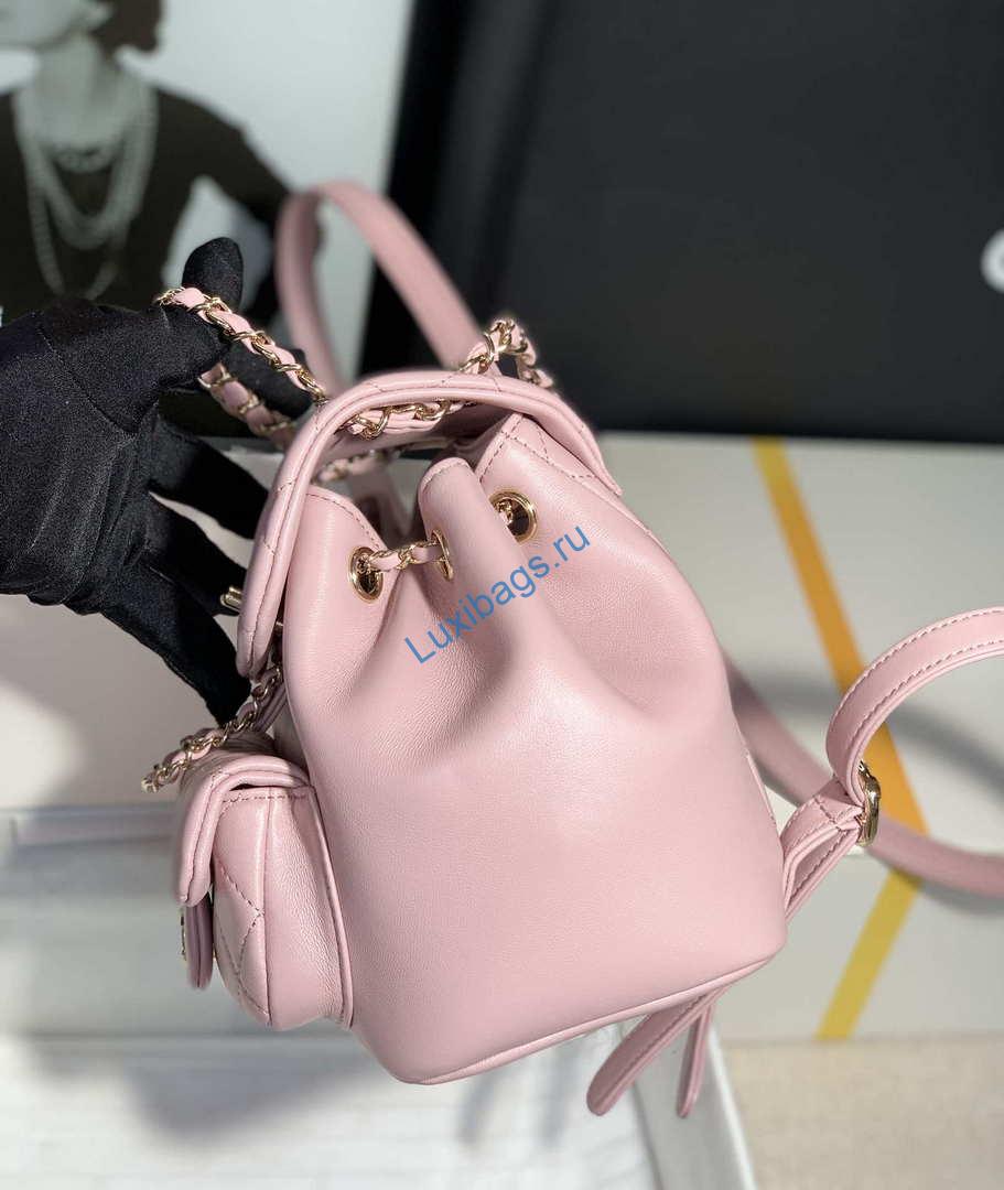 Chanel Backpack Duma Pink Lambskin CC AS2908 Gold | chanel backpack duma pink lambskin cc as2908 gold 003