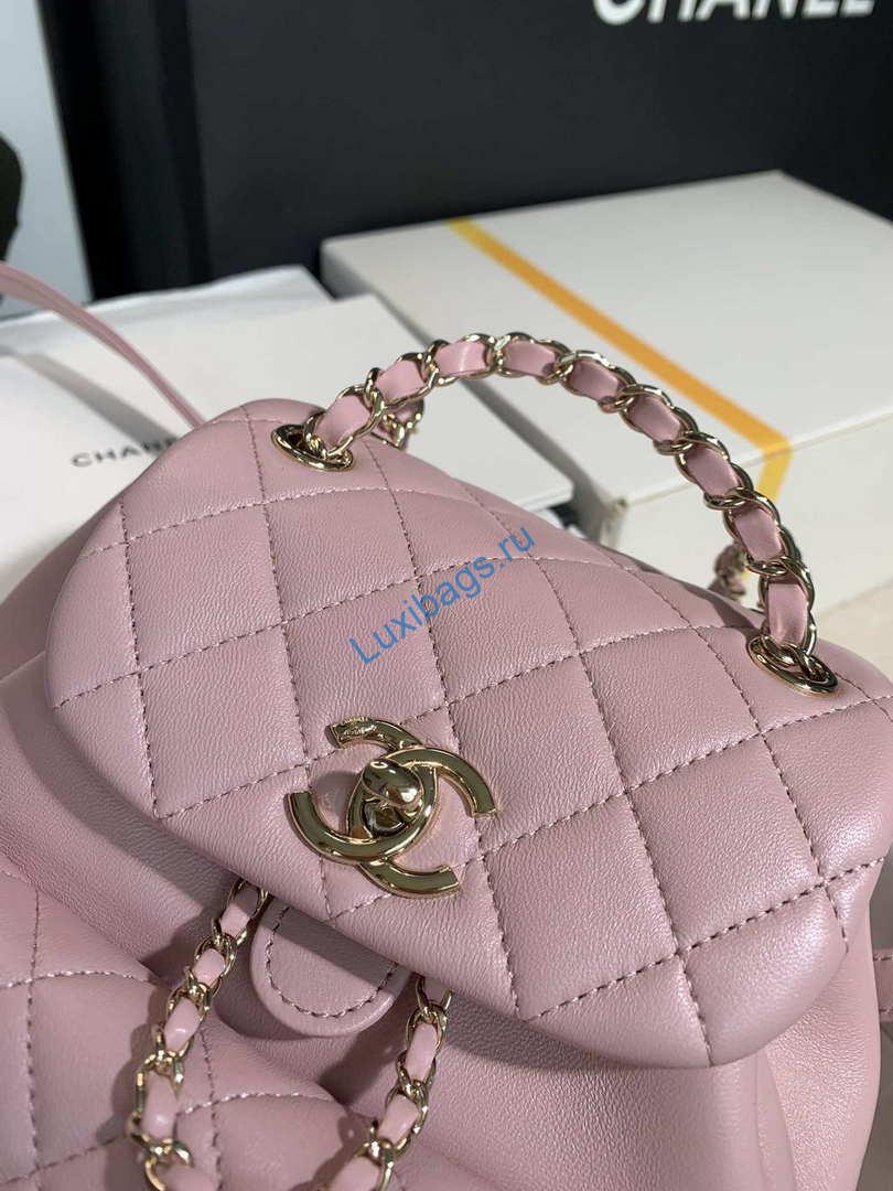 Chanel Backpack Duma Pink Lambskin CC AS2908 Gold | chanel backpack duma pink lambskin cc as2908 gold 005