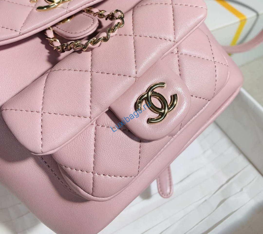 Chanel Backpack Duma Pink Lambskin CC AS2908 Gold | chanel backpack duma pink lambskin cc as2908 gold 006