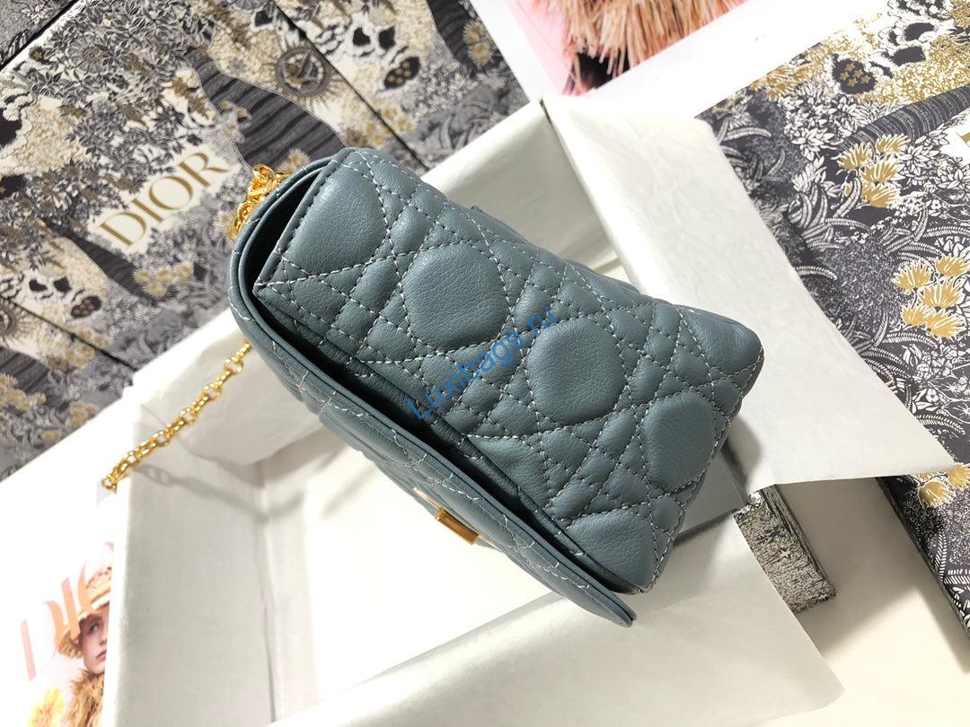 Dior M9243 Large Caro Bag Calfskin Blue | dior large caro bag m9243 calfskin blue 3