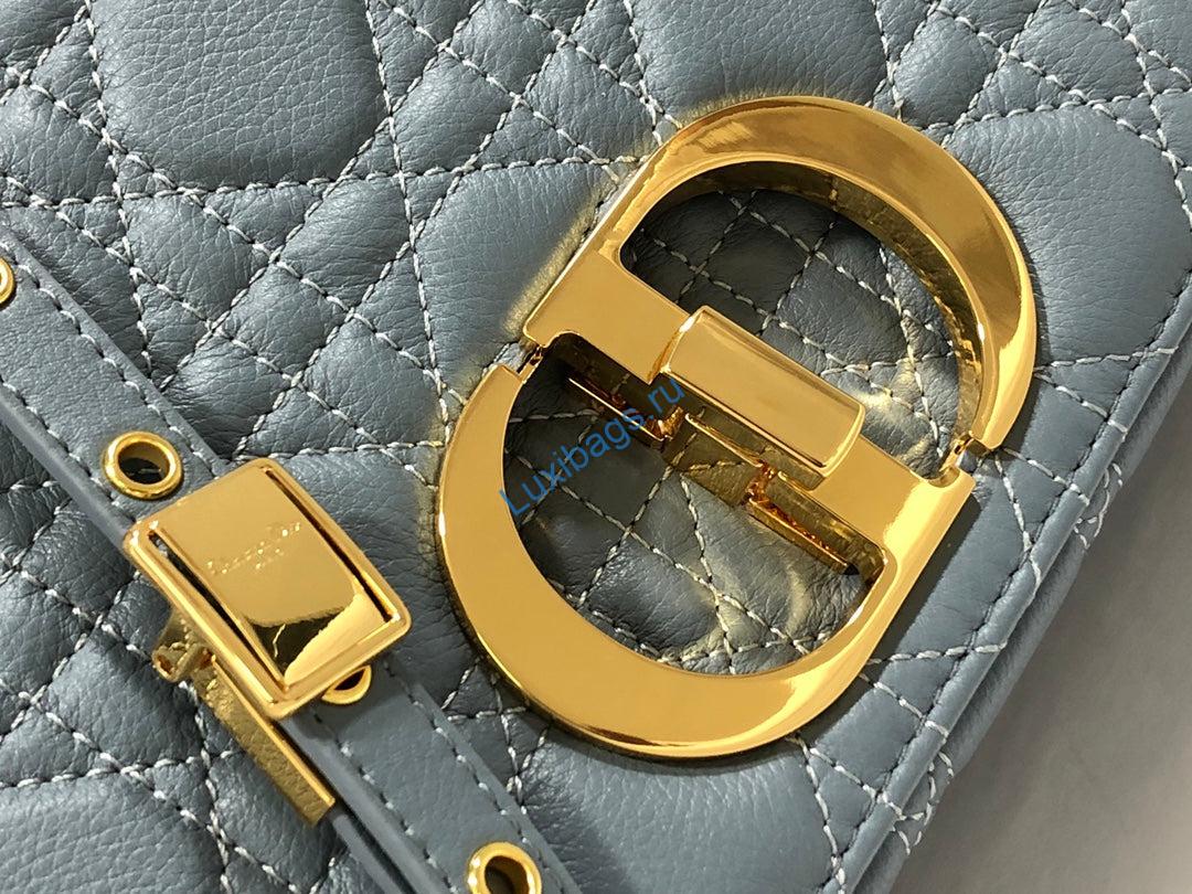 Dior M9243 Large Caro Bag Calfskin Blue | dior large caro bag m9243 calfskin blue 5
