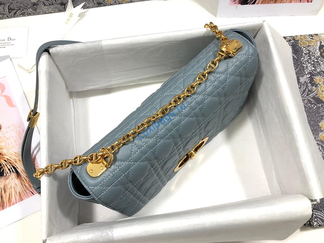 Dior M9243 Large Caro Bag Calfskin Blue | dior large caro bag m9243 calfskin blue 6