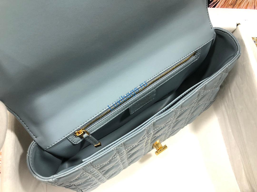 Dior M9243 Large Caro Bag Calfskin Blue | dior large caro bag m9243 calfskin blue 8