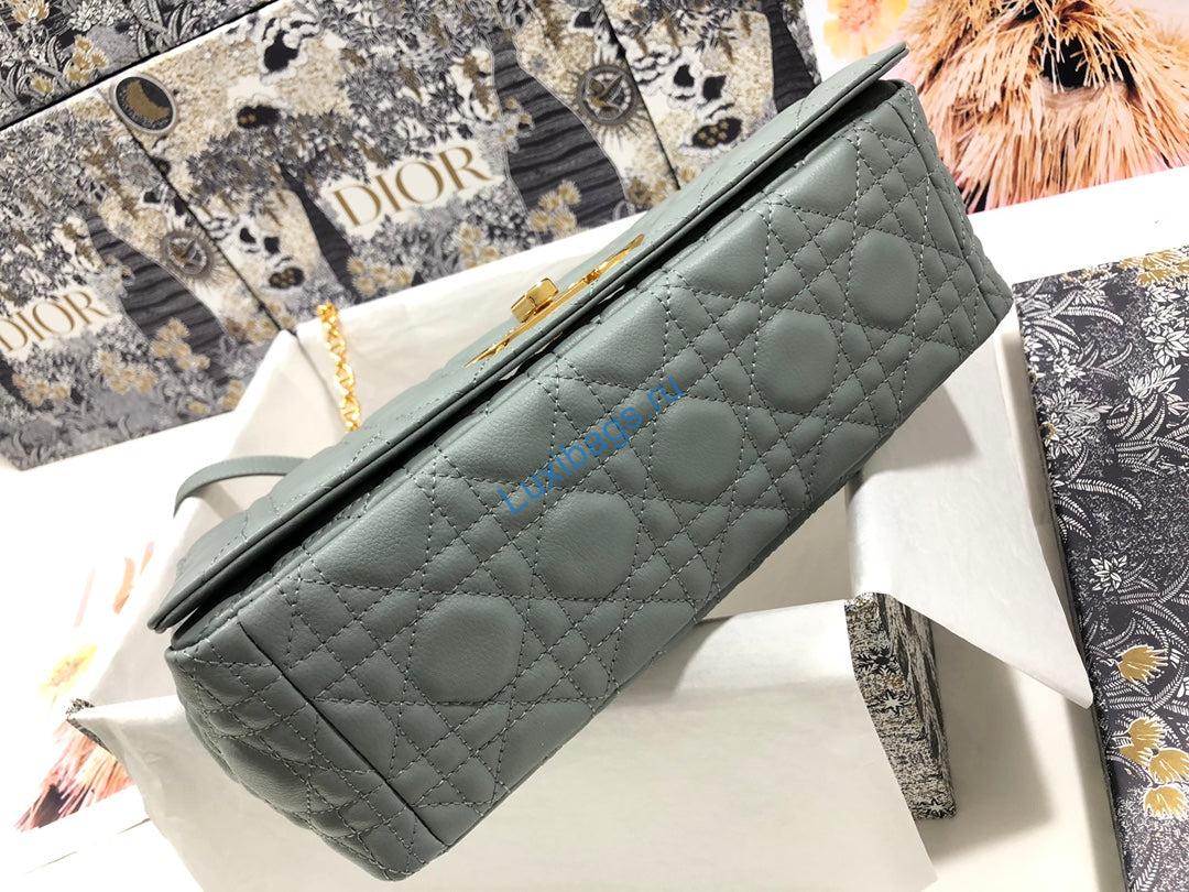 Dior M9243 Large Caro Bag Calfskin Gray | dior large caro bag m9243 calfskin gray 4