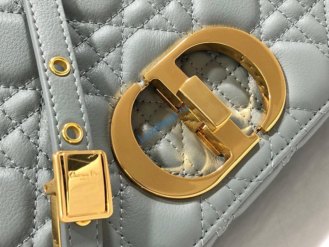 Dior M9243 Large Caro Bag Calfskin Gray | dior large caro bag m9243 calfskin gray 5