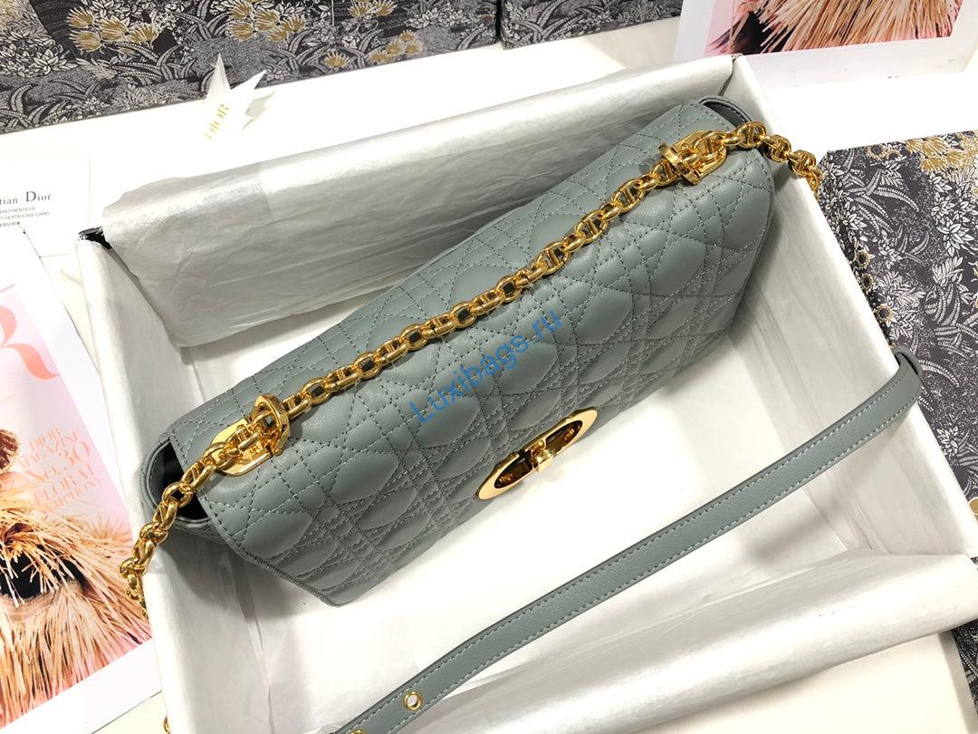 Dior M9243 Large Caro Bag Calfskin Gray | dior large caro bag m9243 calfskin gray 6