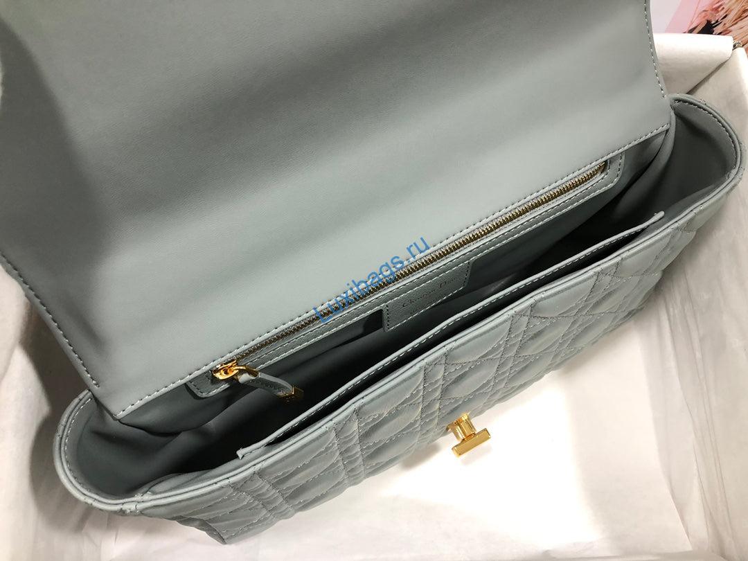 Dior M9243 Large Caro Bag Calfskin Gray | dior large caro bag m9243 calfskin gray 8