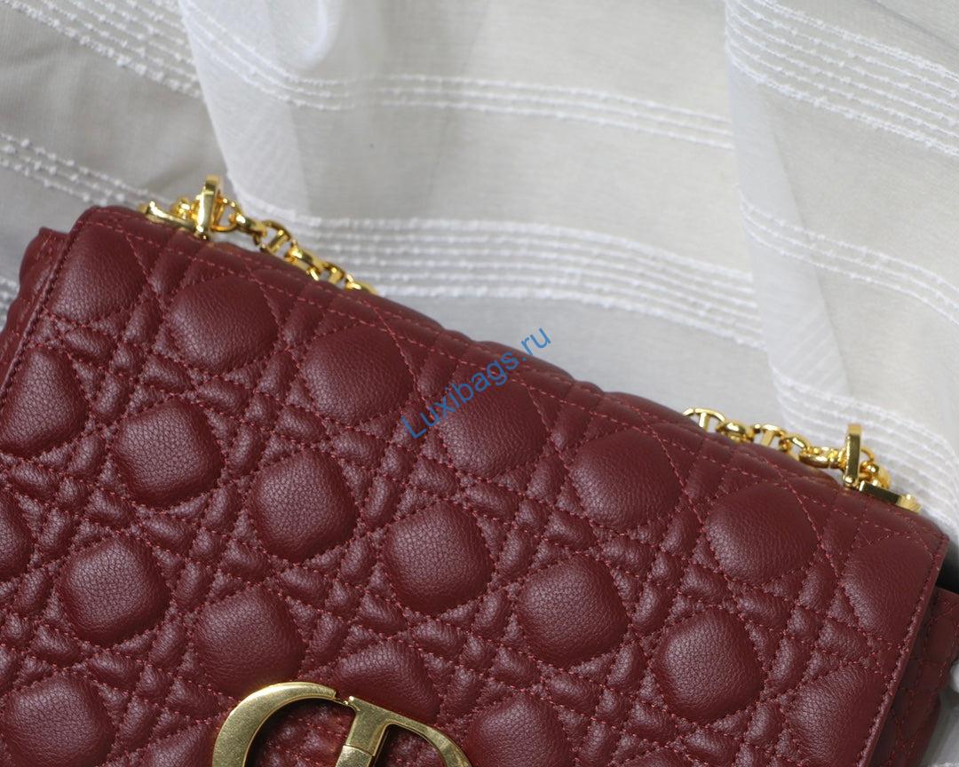 Dior M9243 Large Caro Bag Calfskin Red | dior large caro bag m9243 calfskin red 3