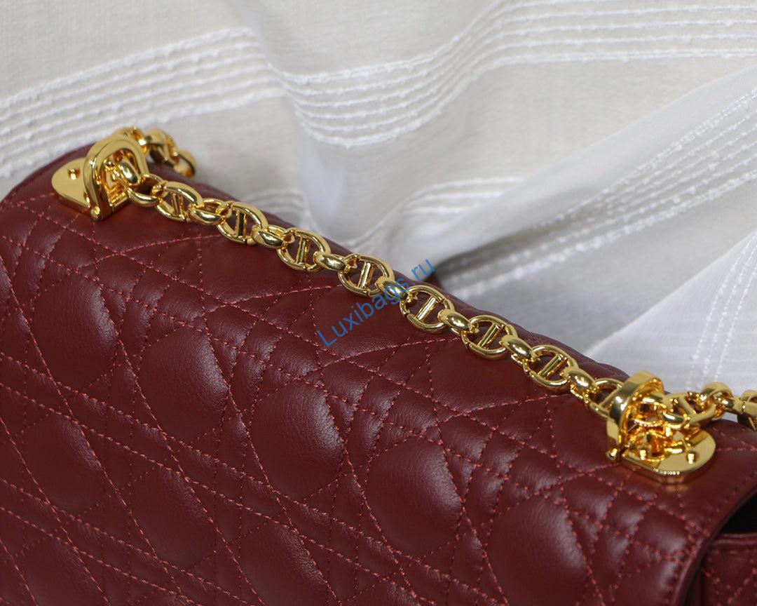 Dior M9243 Large Caro Bag Calfskin Red | dior large caro bag m9243 calfskin red 4