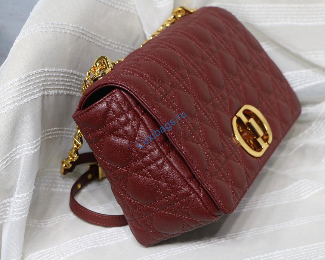 Dior M9243 Large Caro Bag Calfskin Red | dior large caro bag m9243 calfskin red 6
