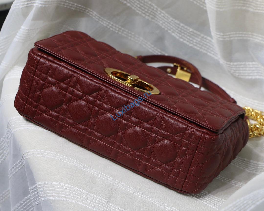 Dior M9243 Large Caro Bag Calfskin Red | dior large caro bag m9243 calfskin red 7