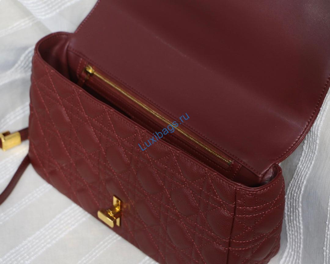 Dior M9243 Large Caro Bag Calfskin Red | dior large caro bag m9243 calfskin red 8