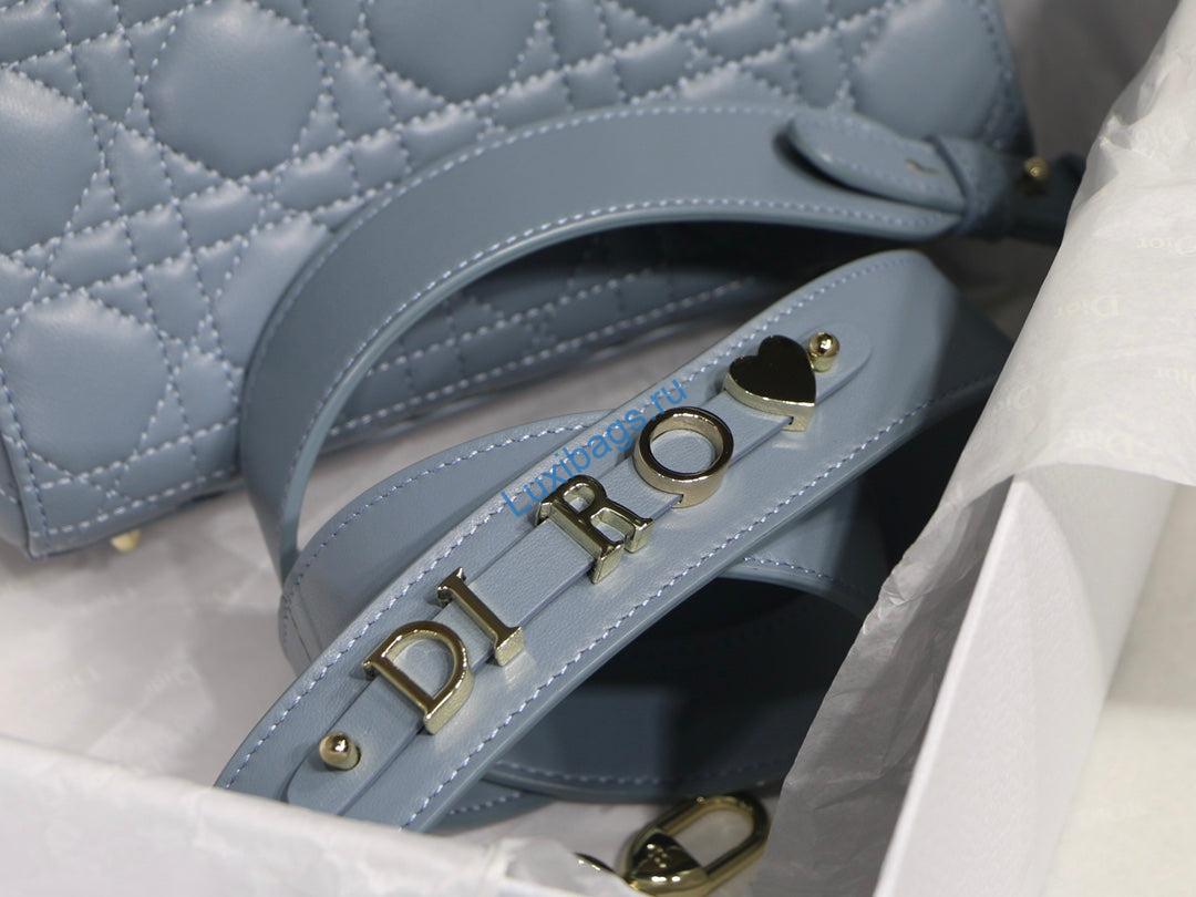 Dior Small Lady My ABCDior Bag Lambskin M0538 logo blue | dior m0538 small lady my abcdior bag lambskin logo blue 3