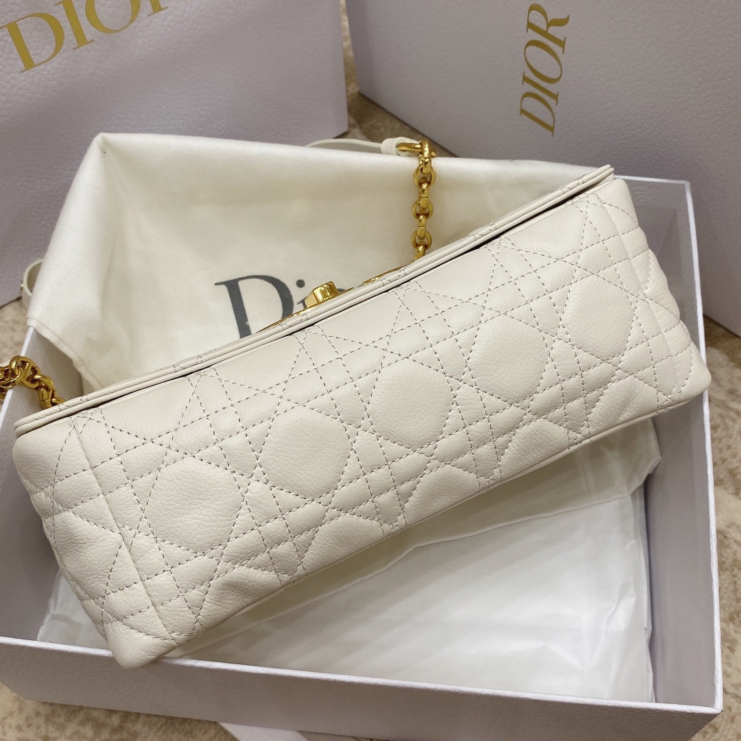 Dior Medium Caro Bag Calfskin M9242 White | dior m9242 medium caro bag calfskin 24