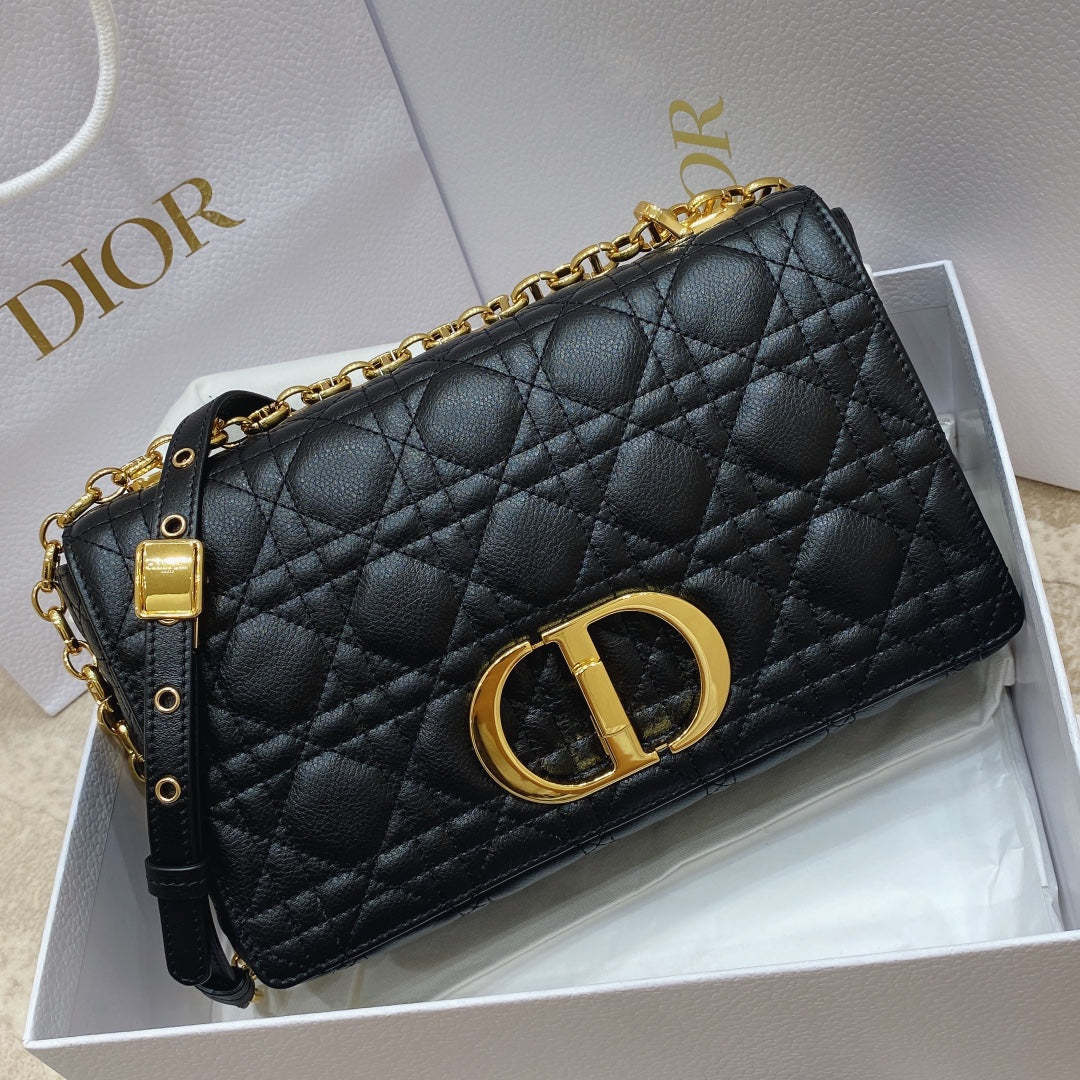 Dior Medium Caro Bag Calfskin M9242 Black | dior m9242 medium caro bag calfskin 29