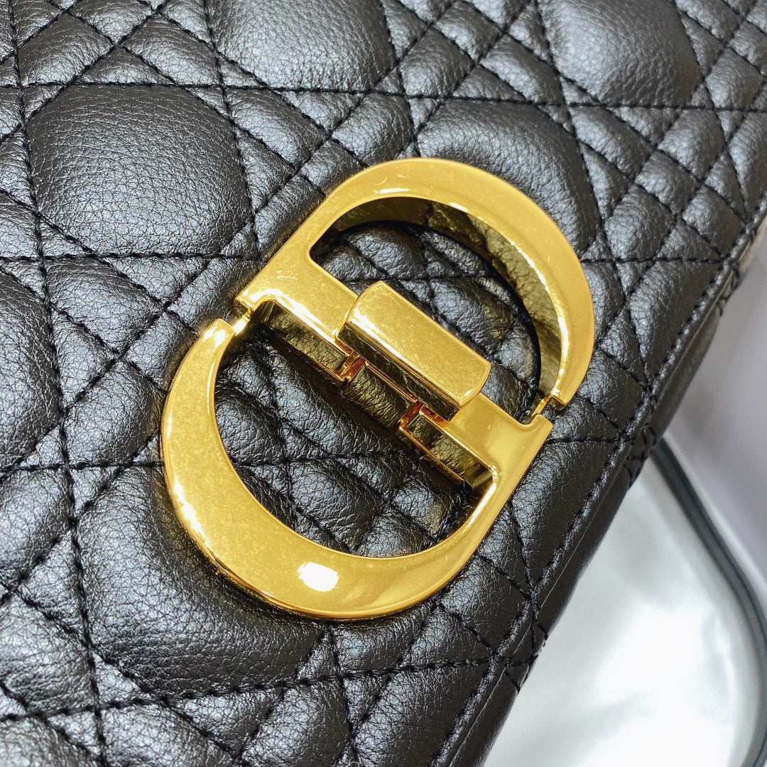 Dior Medium Caro Bag Calfskin M9242 Black | dior m9242 medium caro bag calfskin 34