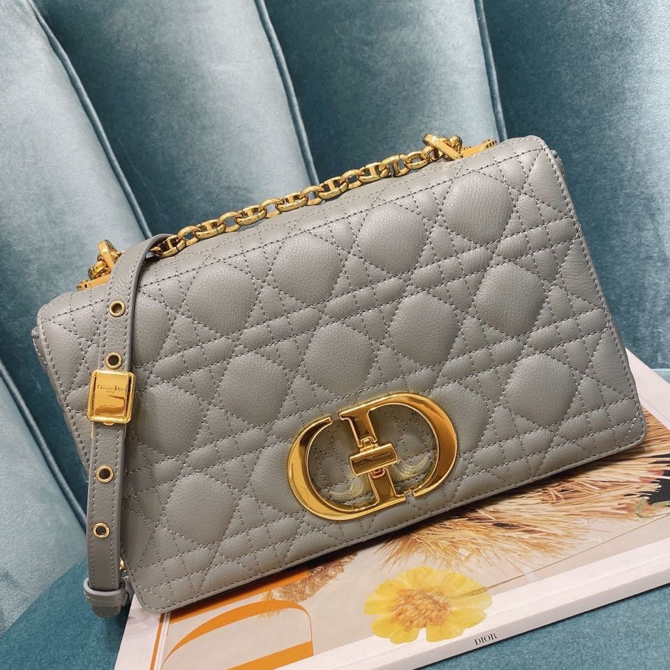 Dior Medium Caro Bag Calfskin M9242 Gray | dior m9242 medium caro bag calfskin 38