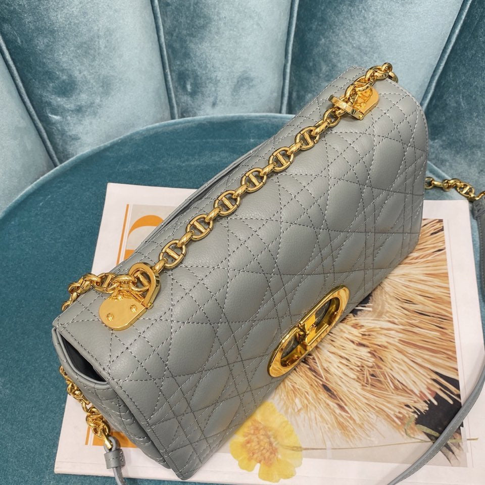 Dior Medium Caro Bag Calfskin M9242 Gray | dior m9242 medium caro bag calfskin 40