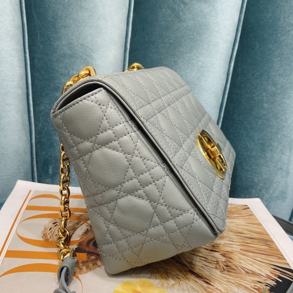 Dior Medium Caro Bag Calfskin M9242 Gray | dior m9242 medium caro bag calfskin 41