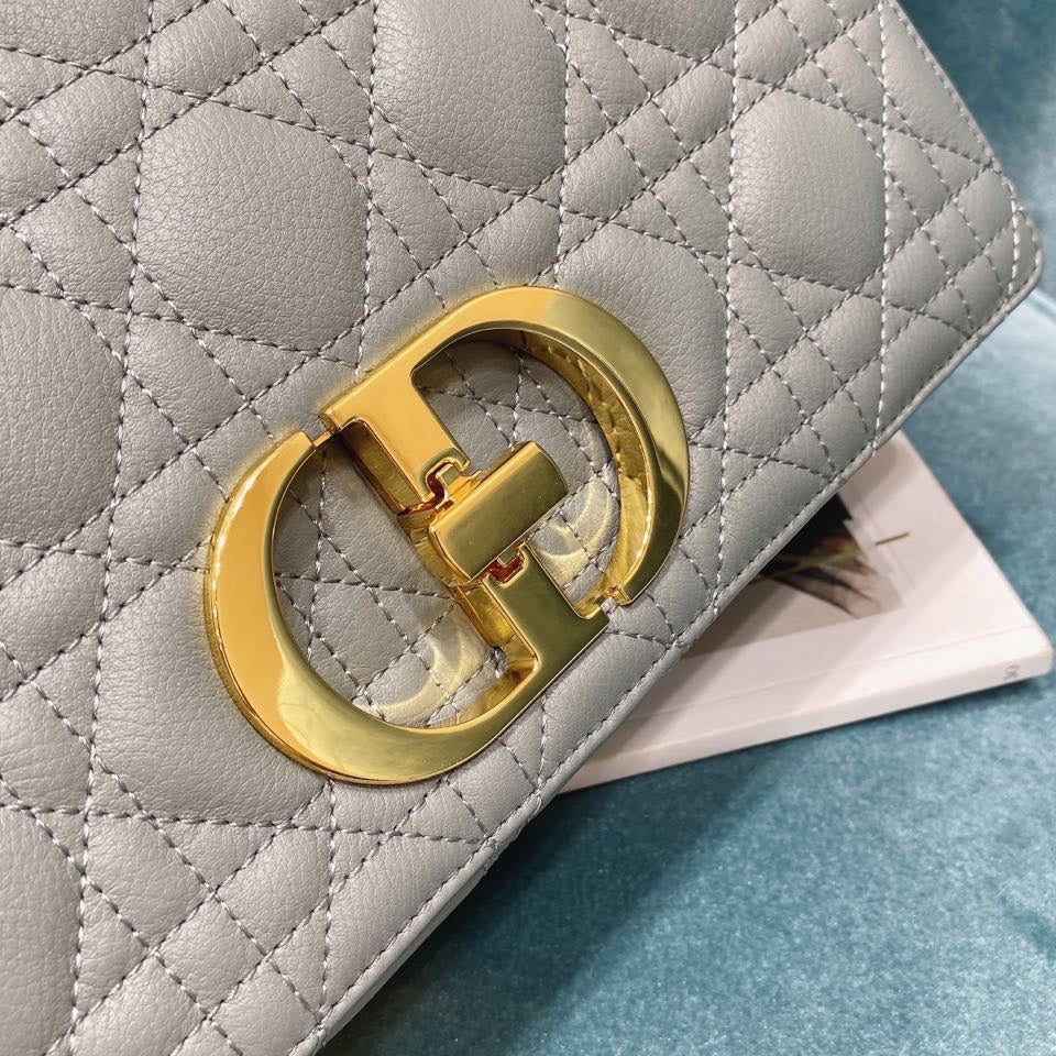 Dior Medium Caro Bag Calfskin M9242 Gray | dior m9242 medium caro bag calfskin 43