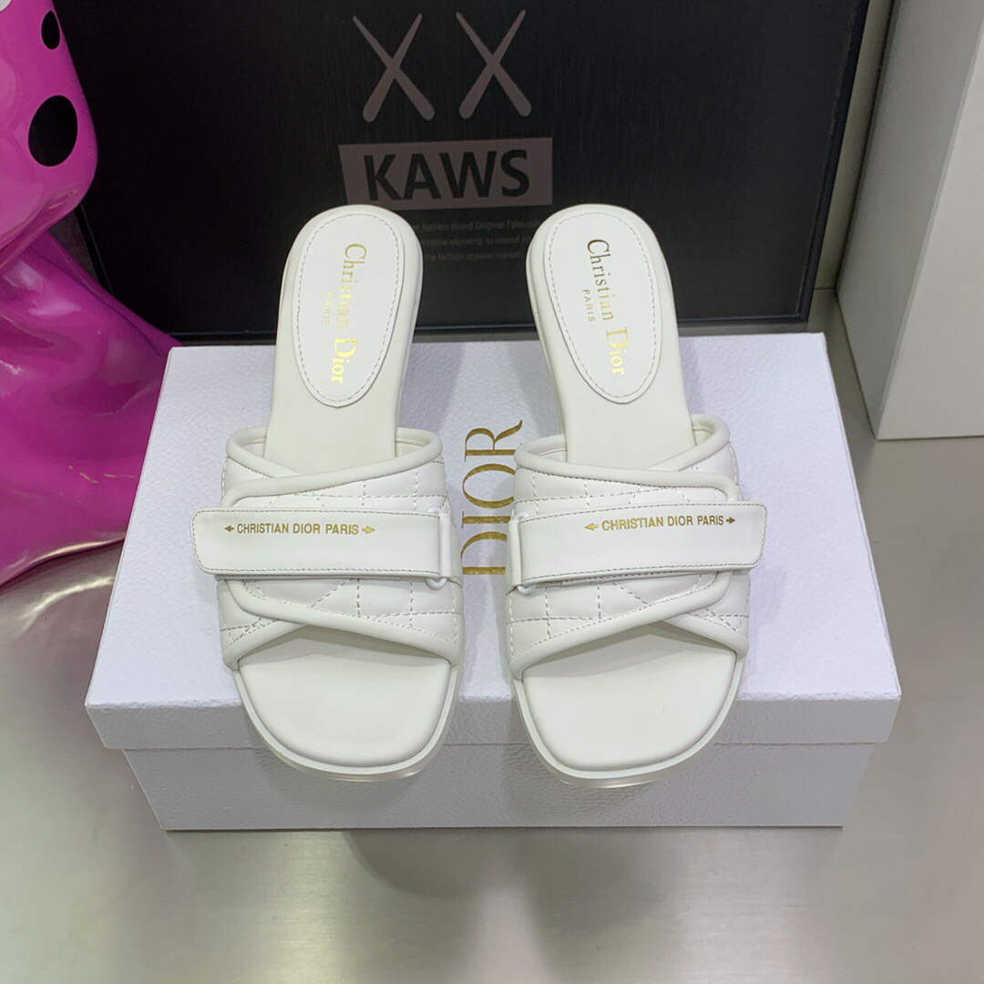 Dior Women's Shoes evolution heeled slide KCQ731CQC White | dior womens shoes evolution heeled slide kcq731cqc 014