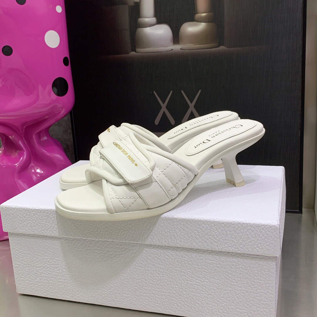 Dior Women's Shoes evolution heeled slide KCQ731CQC White | dior womens shoes evolution heeled slide kcq731cqc 015