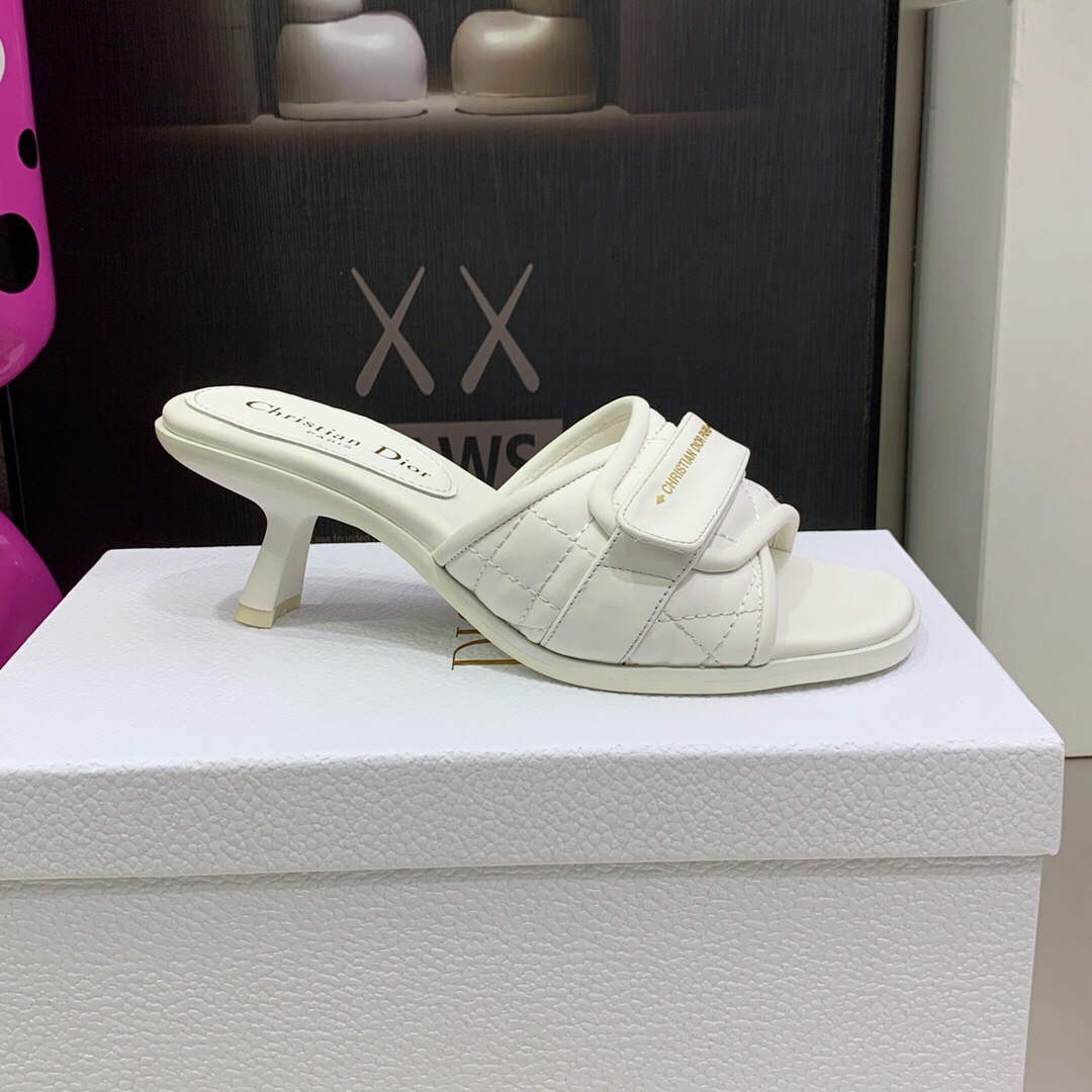 Dior Women's Shoes evolution heeled slide KCQ731CQC White | dior womens shoes evolution heeled slide kcq731cqc 016