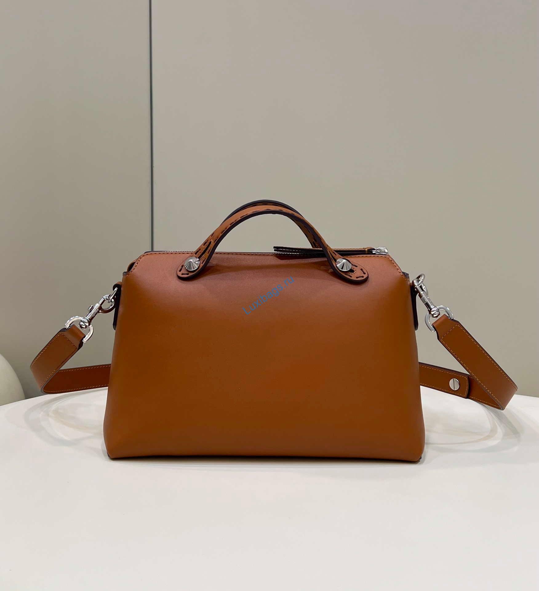 Fendi 8BL146 By The Way Medium Brown leather Boston bag | fendi 8bl146 by the way medium leather boston bag 029